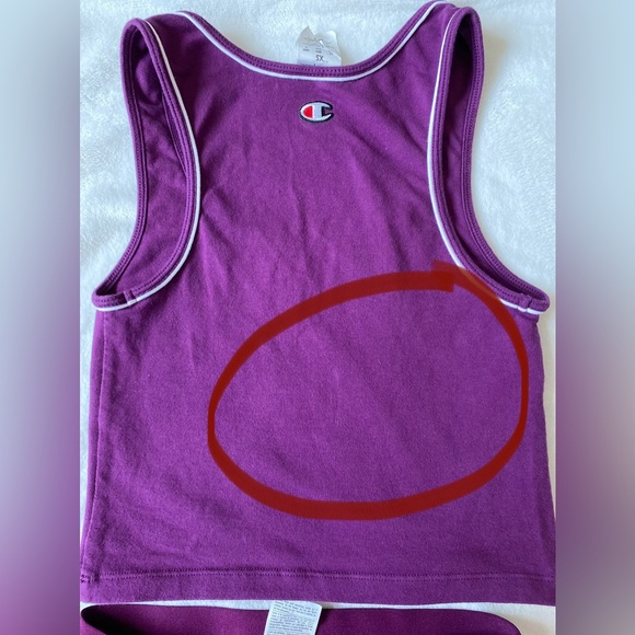 Women’s champion purple biker shorts & crop tank top set - Picture 7 of 16